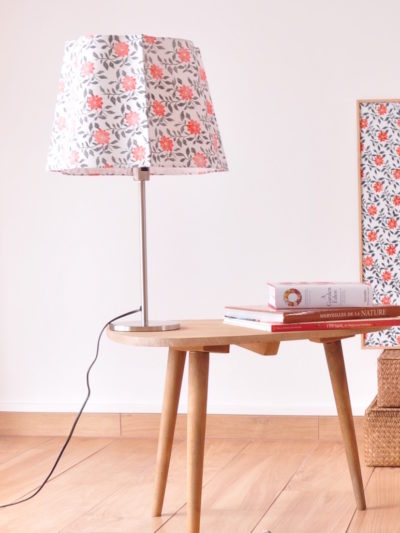 Abat-jour carré alsacien imprimé fleuri Inkree