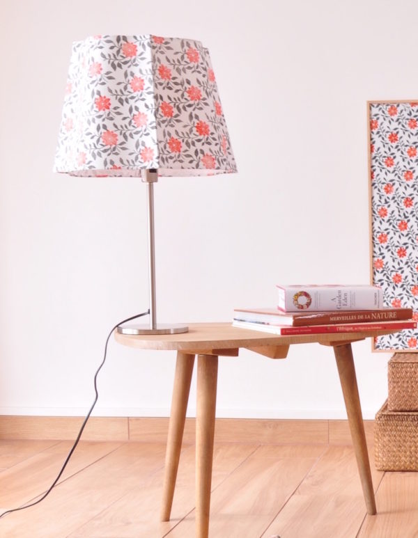 Abat-jour carré alsacien imprimé fleuri Inkree