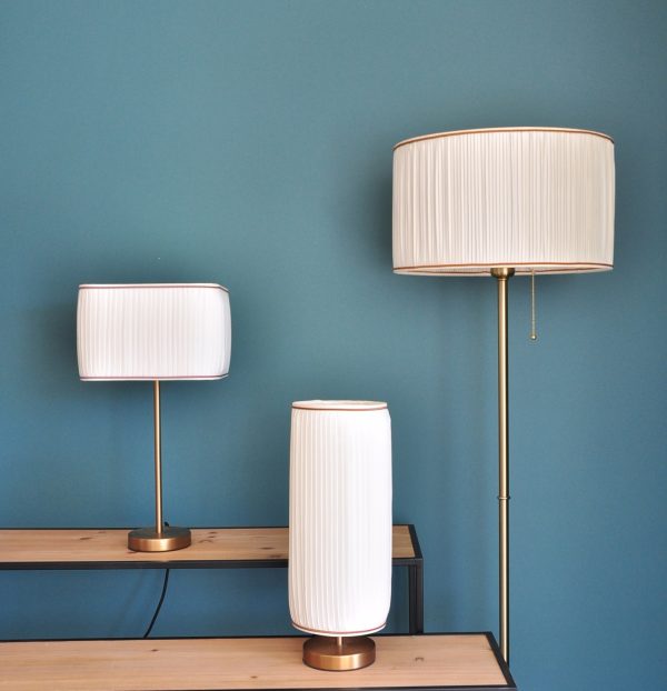 Abat-jour plissé collection Pearl fabriqué à la main par Atelier Inkrée